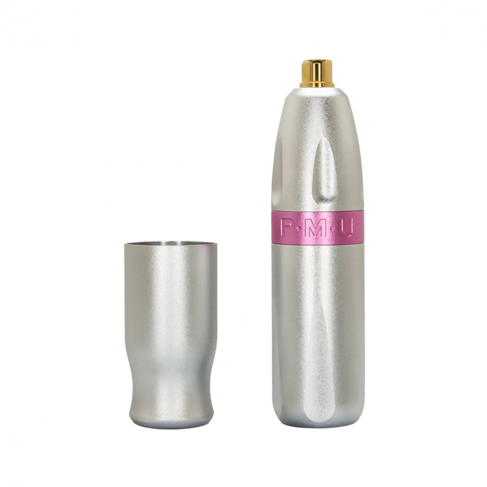 Pen Bishop PMU - Argenté avec bande rose - Frappe de 2,5 mm