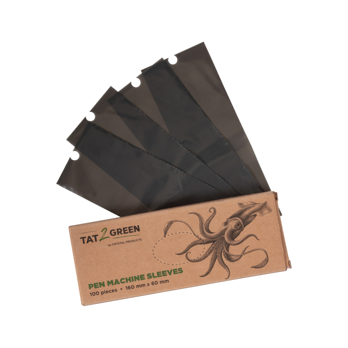 Boîte de 100 Tat2Green - Gaines de protections pour Machines Pen Noirs