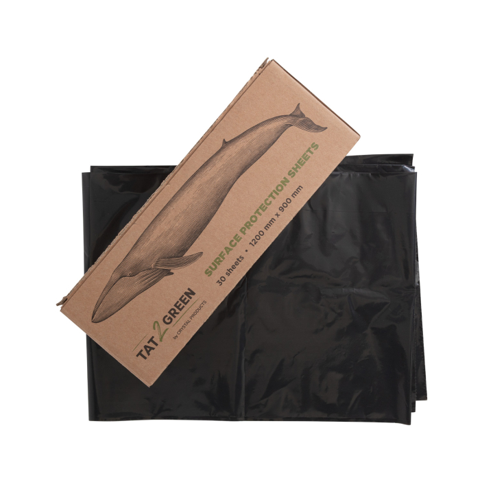 Boîte de 30 Tat2Green - Toiles de Protection Noires - 1200mm x 900mm