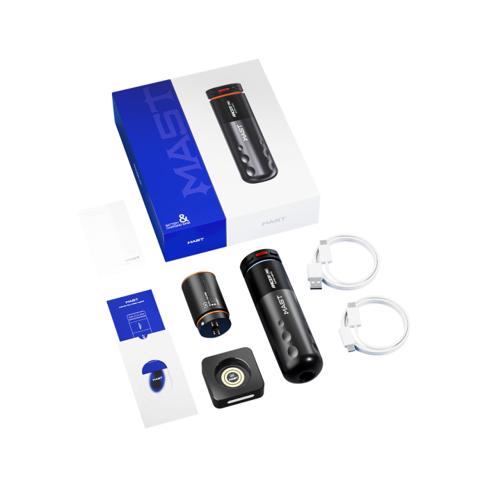 Dragonhawk Mast Racer Pro Pen de Tatouage Sans Fil avec 2x Batteries - Noir - Frappe de 4,2 mm