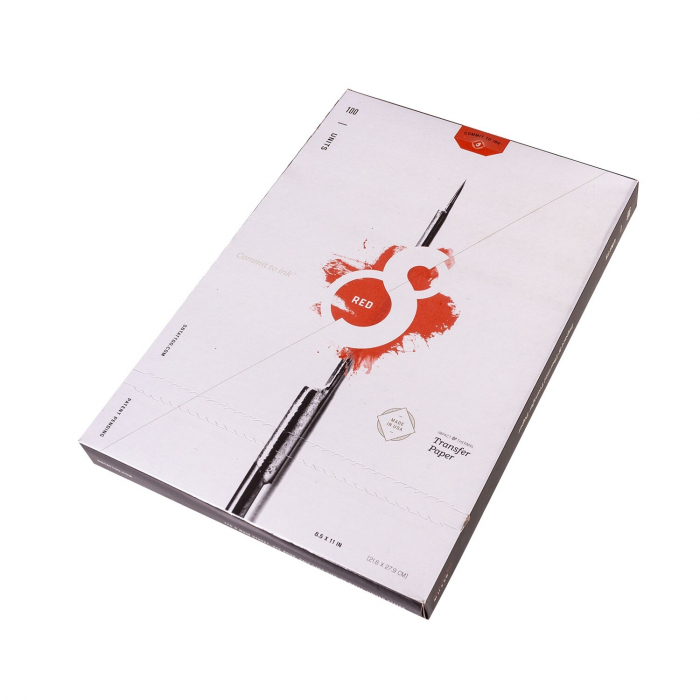 S8 Red - Papier pour Stencils De Tatouage X 100 Feuilles (21.6cm x 27.9cm)