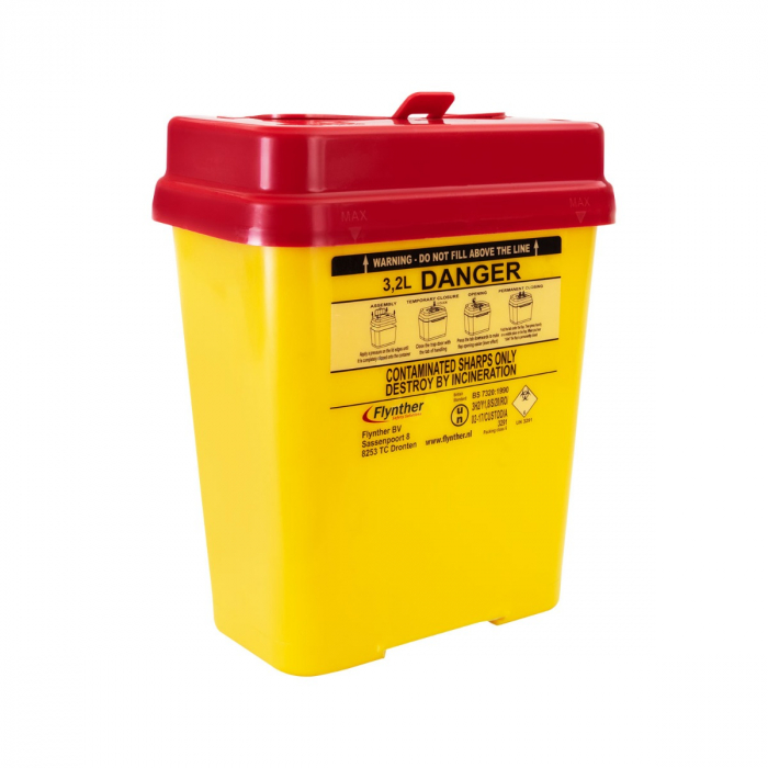 Poubelle pour aiguille de tatouage Flynther, capacité de 3,2 L