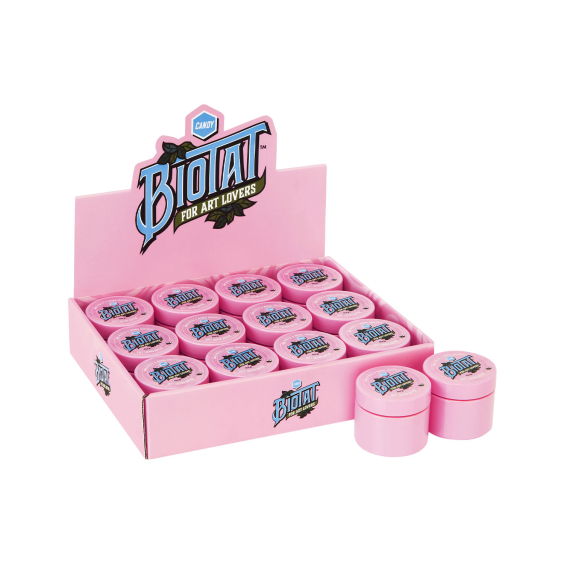 Boîte de 12 BIOTAT Beurre doux Candy pour tatouage 50 ml Présentoir de studio