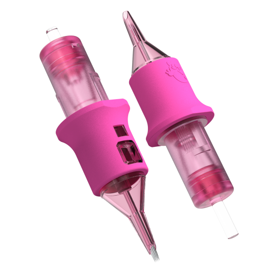 Box of 20 Ghost Pink Needle Cartridges - Stipple Shader Long Taper