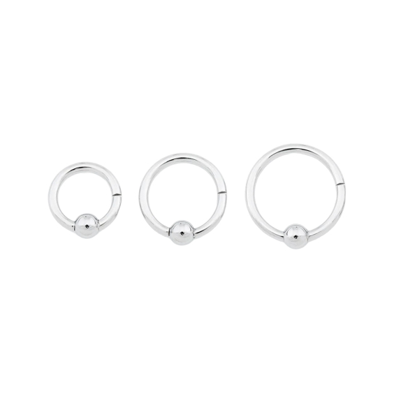 Anneau avec cliquet à charnière en titane avec bille captive Tilum