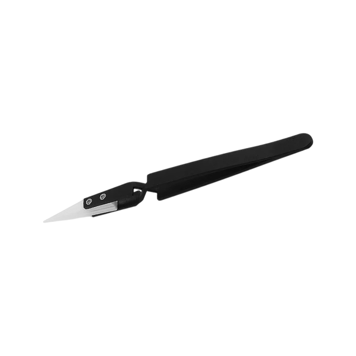 Pince noire courbée pour bijoux avec embout céramique - Aces Supply