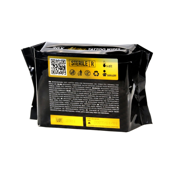 Paquet de 20 lingettes biodégradables Advance Tattoo 135x105x55mm