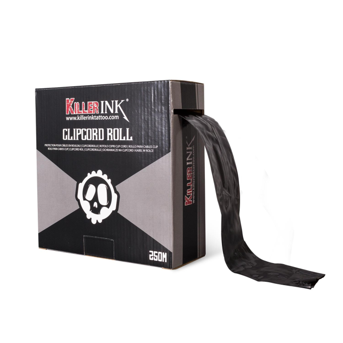 Killer Ink Black Line - Rouleau de Gaine de Protection pour Câbles Clip-Cord (250m) - Noir