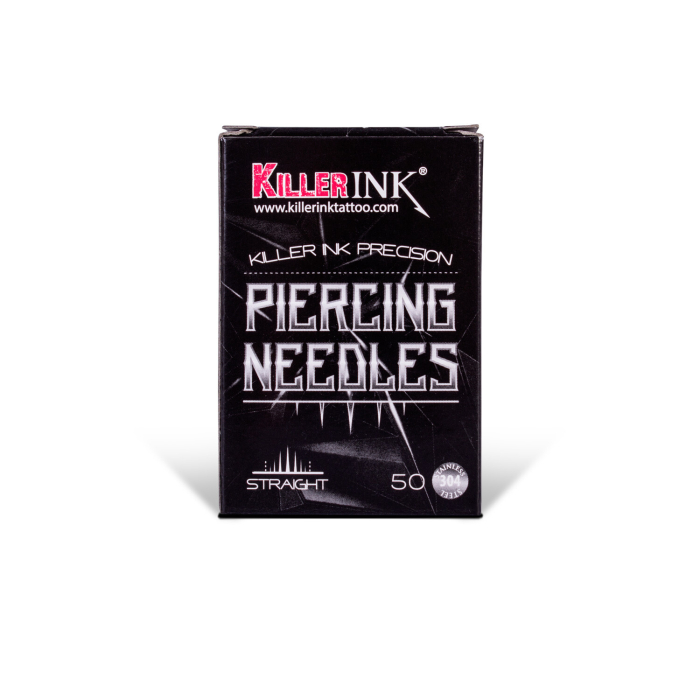 Boîte de 50 aiguilles de perçage droites Killer Ink Precision (4G-8G)