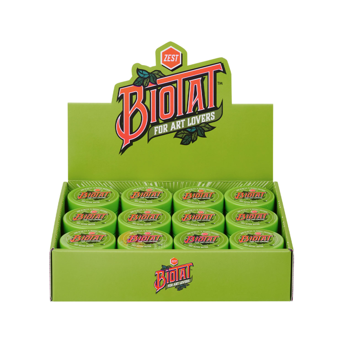Box of 12 BIOTAT Tattoo Zest Soft Butter 50ml Studio Display