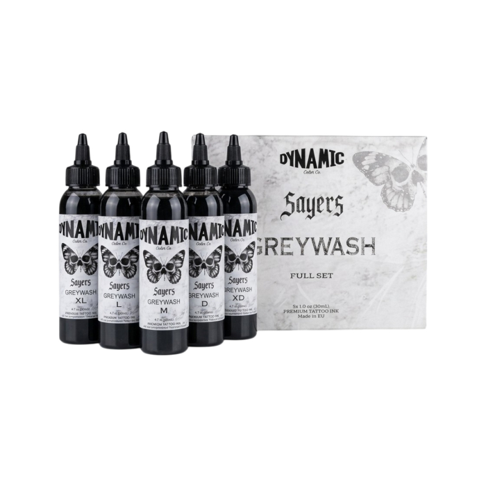 Dynamic Tattoo Ink - Platinum - Ensemble Sayers Greywash 5 x 120 ml