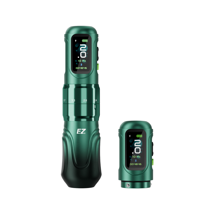 Pen de tatouage sans fil EZ P6 avec batterie supplémentaire - Dégradé vert