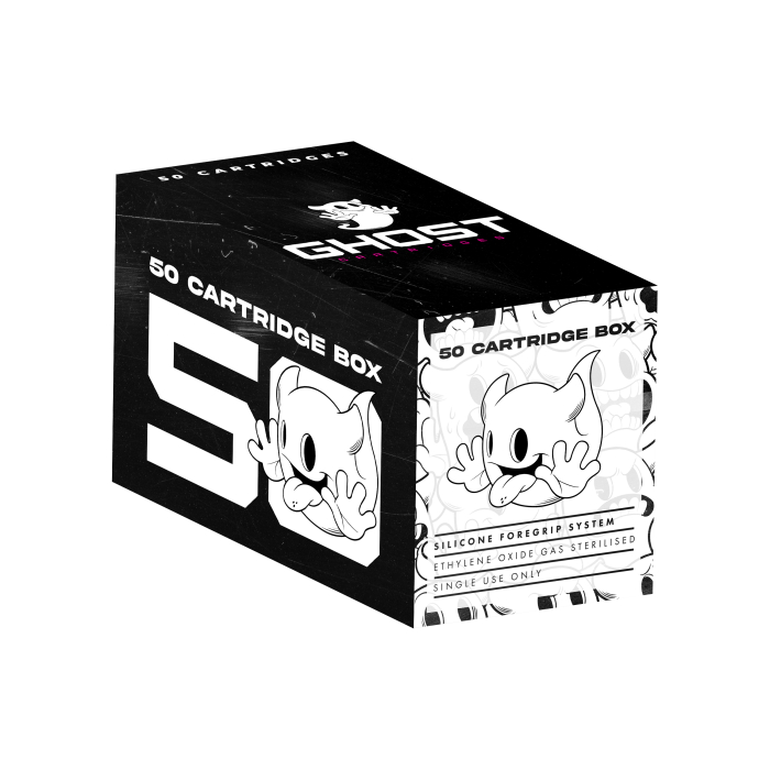 Box of 50 Ghost Pink Needle Cartridges - Round Liner Long Taper