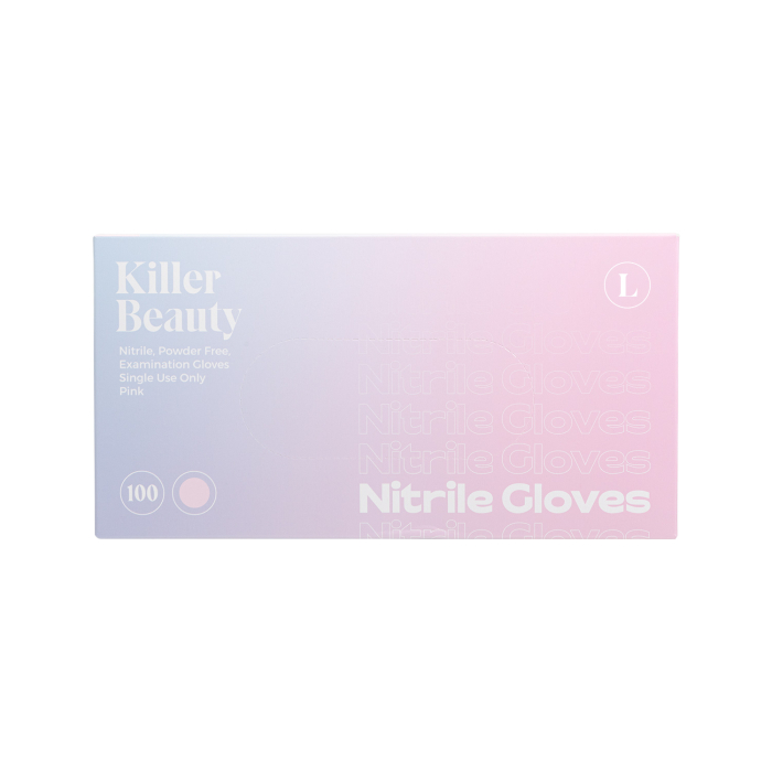 Boîte de 100 gants en nitrile rose Killer Beauty