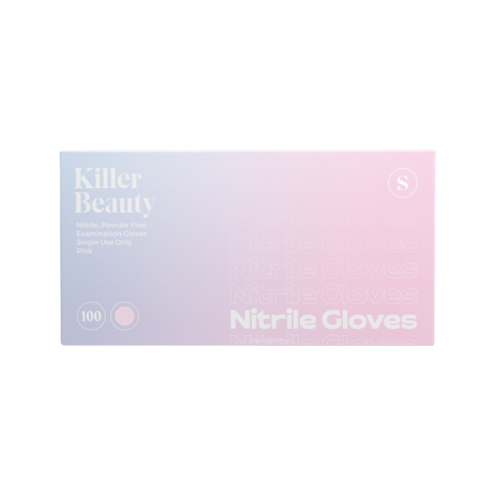 Boîte de 100 gants en nitrile rose Killer Beauty