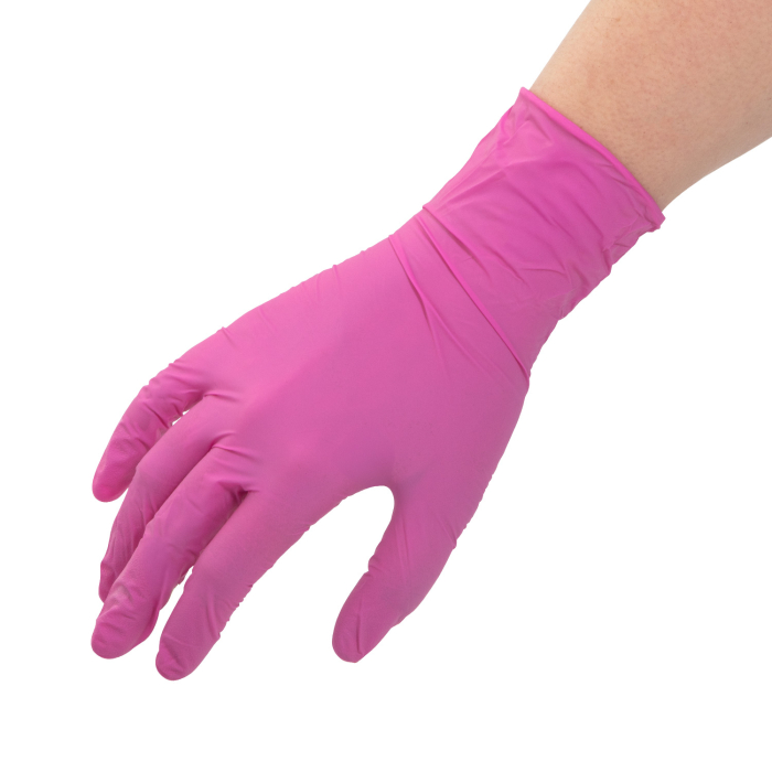 Boîte de 100 gants en nitrile rose Killer Beauty - Caisse de 10