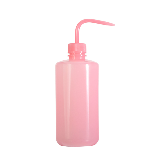Bouteille de rinçage en plastique rose