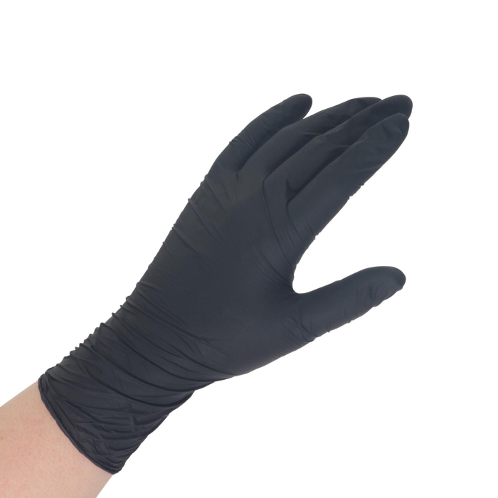 Boîte de 100 gants en nitrile noirs Saferly - Caisse de 10