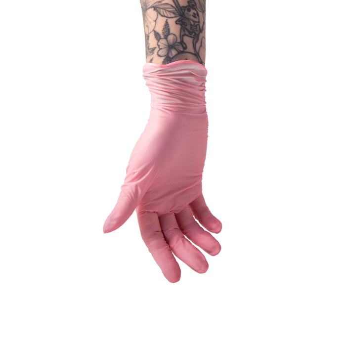 Boîte de 100 gants en nitrile roses Saferly