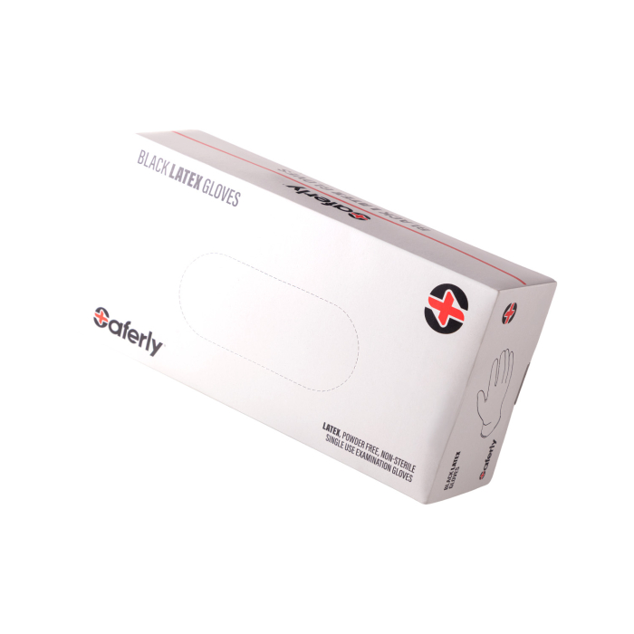 Boîte de 100 gants en latex noirs Saferly