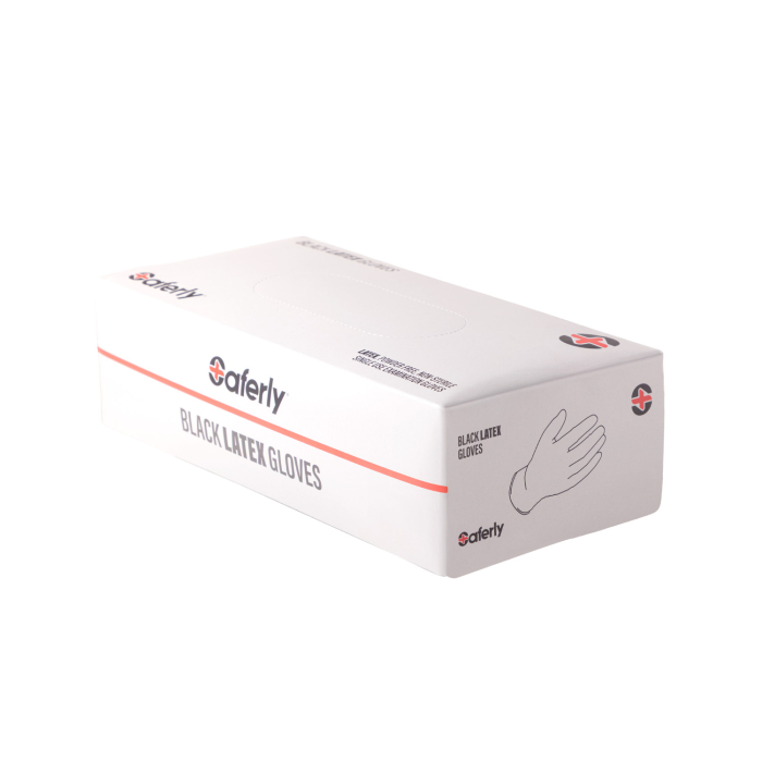 Boîte de 100 gants en latex noirs Saferly