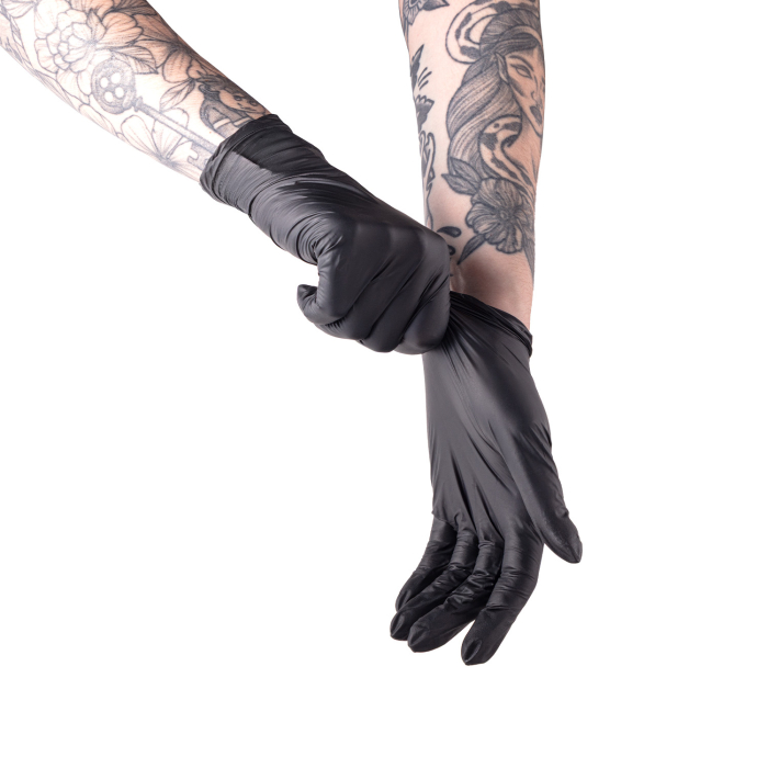 Boîte de 100 gants en latex noirs Saferly - Caisse de 10