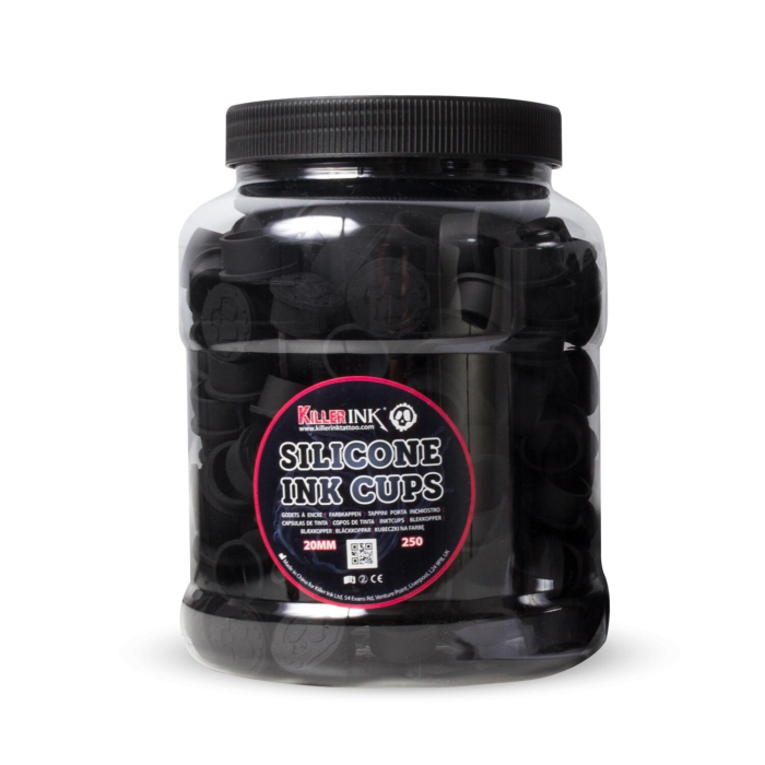 Pot de 250 godets à encre en silicone noir Killer Ink