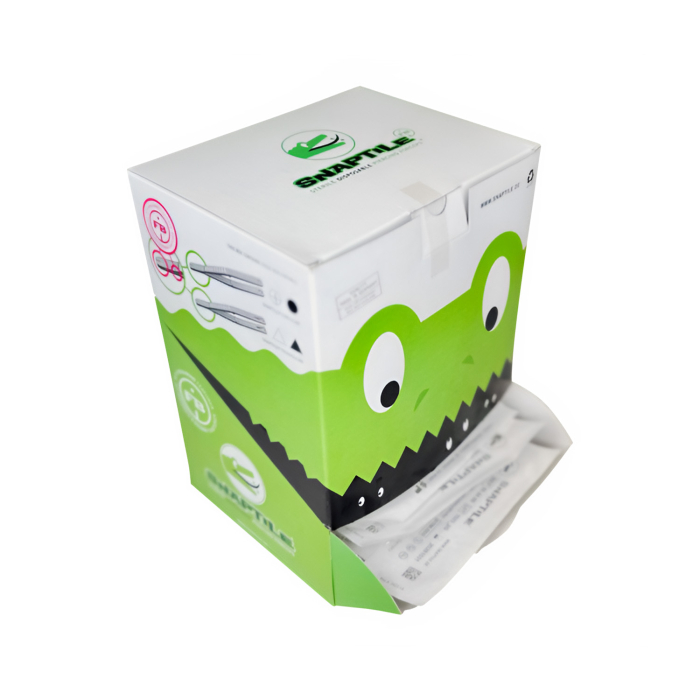 Boîte de 100 pinces de perçage triangulaires ouvertes stériles jetables Snaptile