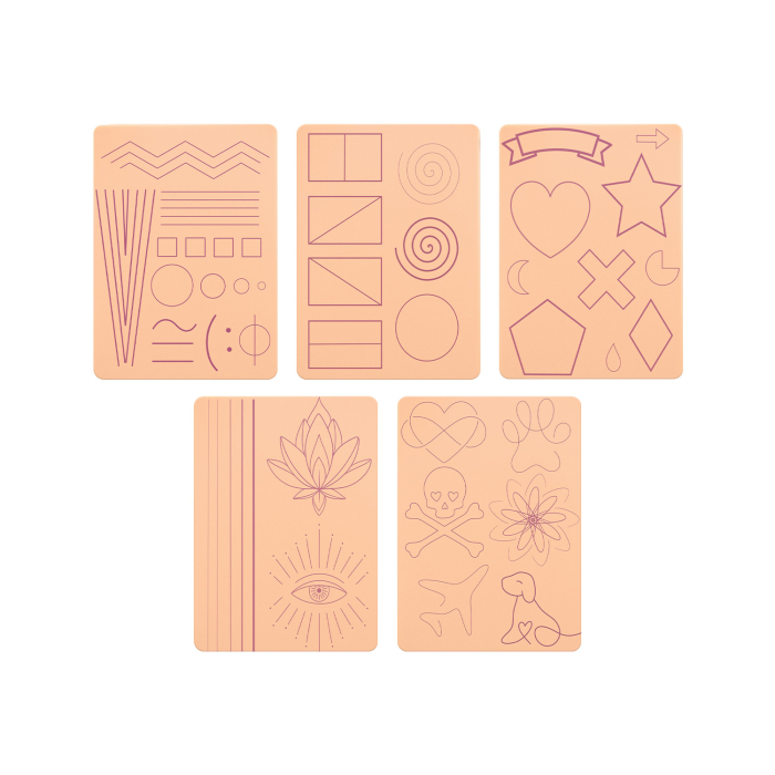 Ensemble de 5 Stencils Skins® à motifs pré-imprimés - Original
