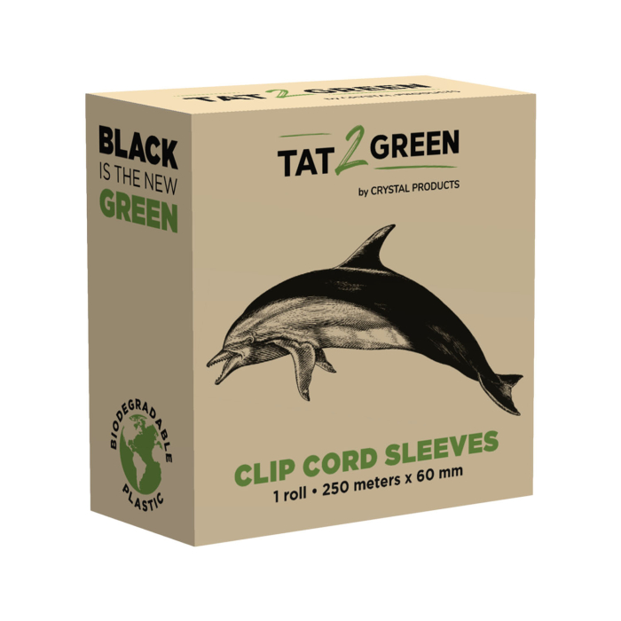 Tat2Green - Rouleau de Gaines de Protection pour Clip Cord Noirs Non Découpé - 250m x 50mm
