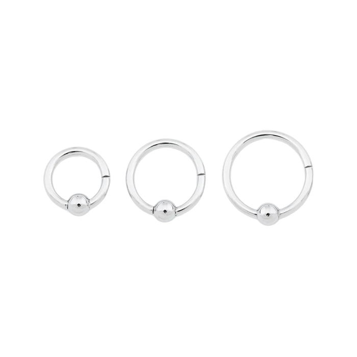 Anneau avec cliquet à charnière en titane avec bille captive Tilum