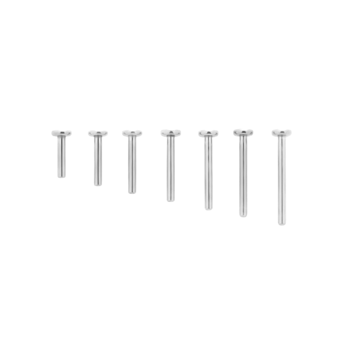 Tige pour labret à disque plat sans filetage en titane Tilum