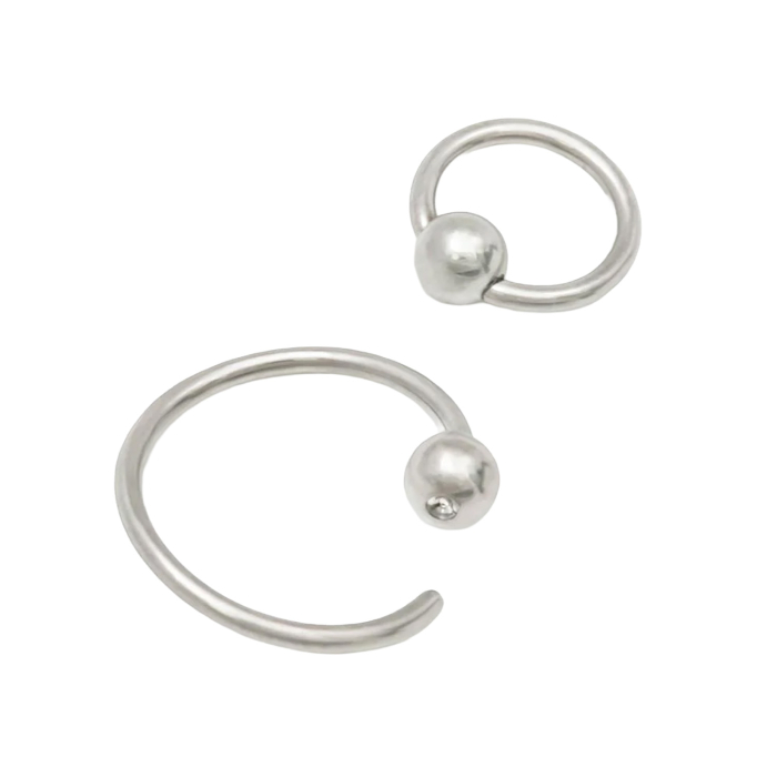 Anneau à bille fixe en titane trempé Tilum