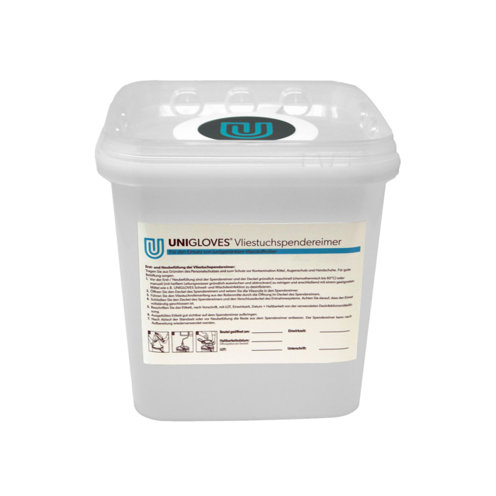 Unigloves - Seau distributeur de lingettes avec couvercle transparent