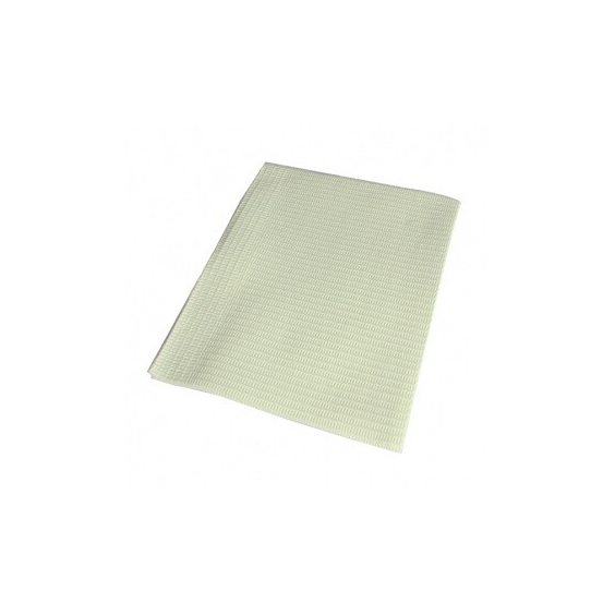 Green lap cloth from bag of 125 with textured surface for cleaning or wiping.