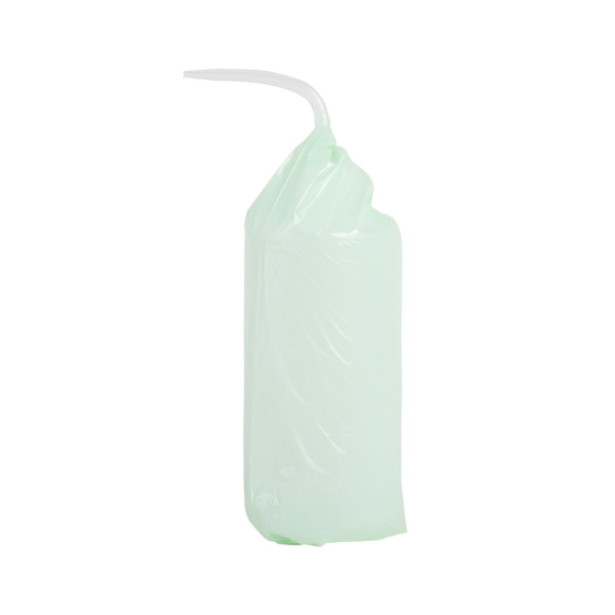 ECOTAT translucent green plastic bottle cover with spout on white background.