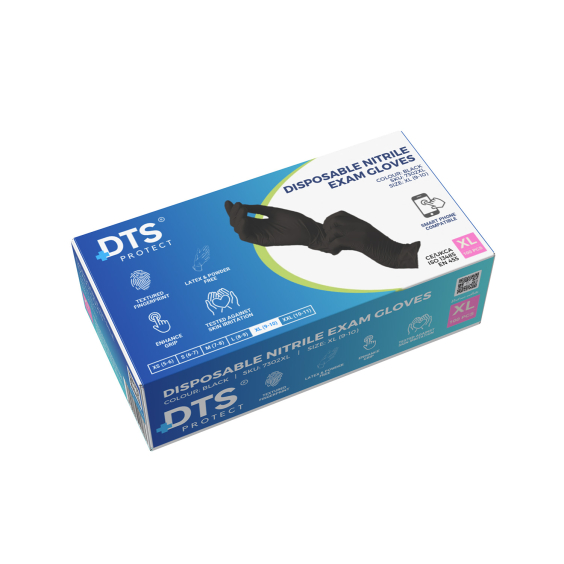 Boîte de 100 gants nitrile noirs DTS