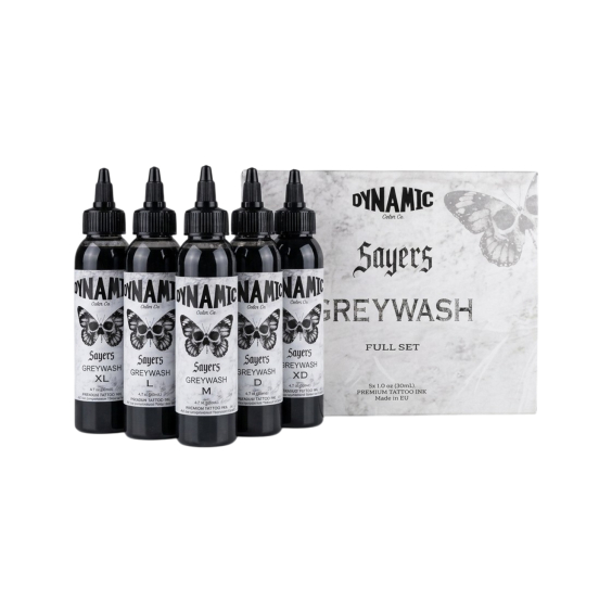 Dynamic Tattoo Ink - Platinum - Ensemble Sayers Greywash 5 x 120 ml