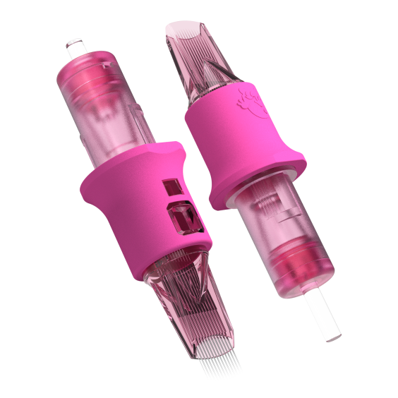 Box of 50 Ghost Pink Needle Cartridges - Bugpin Magnum Long Taper