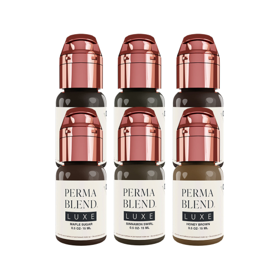 Encre Perma Blend LUXE PMU - The Chocolate Collection - Set complet de 6x15ml
