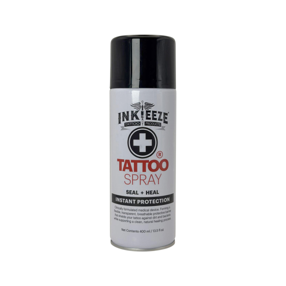 Tattoo Spray 400ml can with black cap for tattoo protection and healing