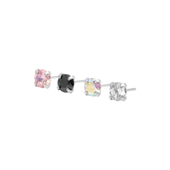 Embout sans filetage en titane avec bijou serti sur griffes Tilum