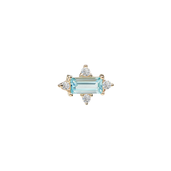 Embout sans filetage en or jaune 14 carats Royal Baguette Tilum