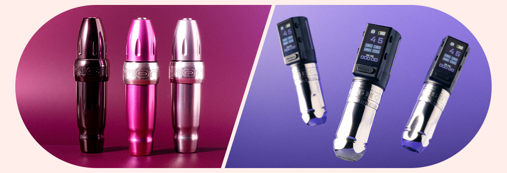 Une collection de machines de maquillage permanent de différentes couleurs